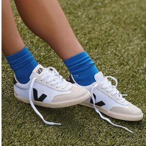 Veja White and Black Low-Top Sneakers